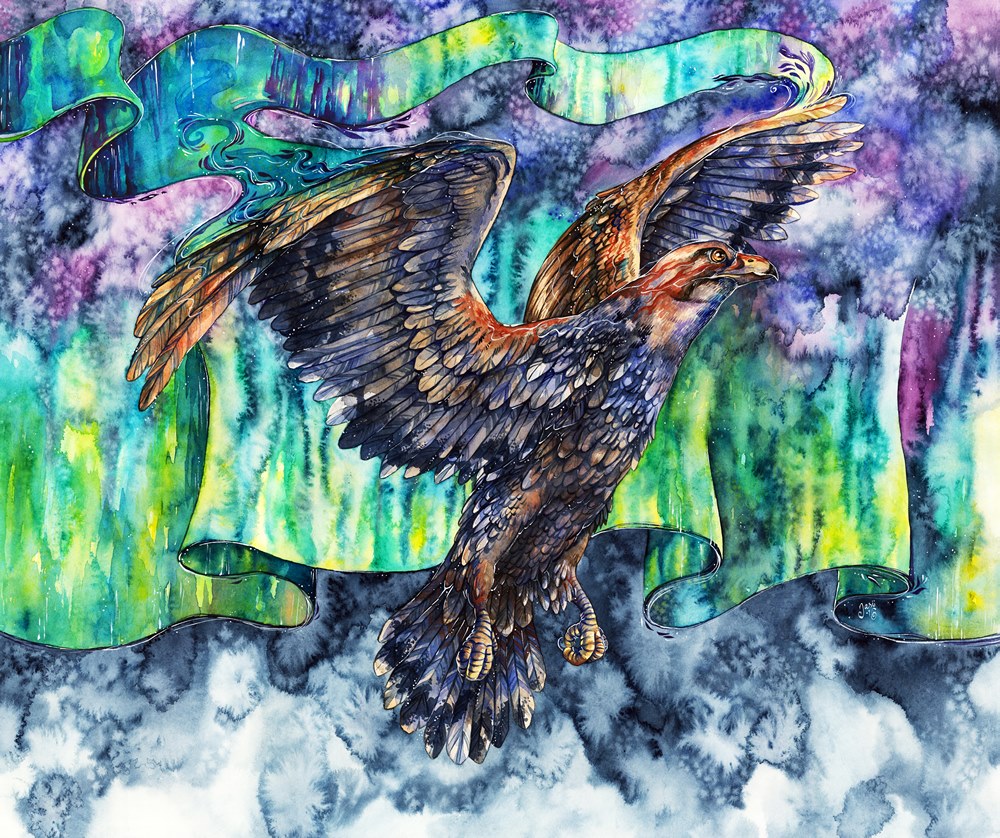 Original Painting - Aurora Eagle